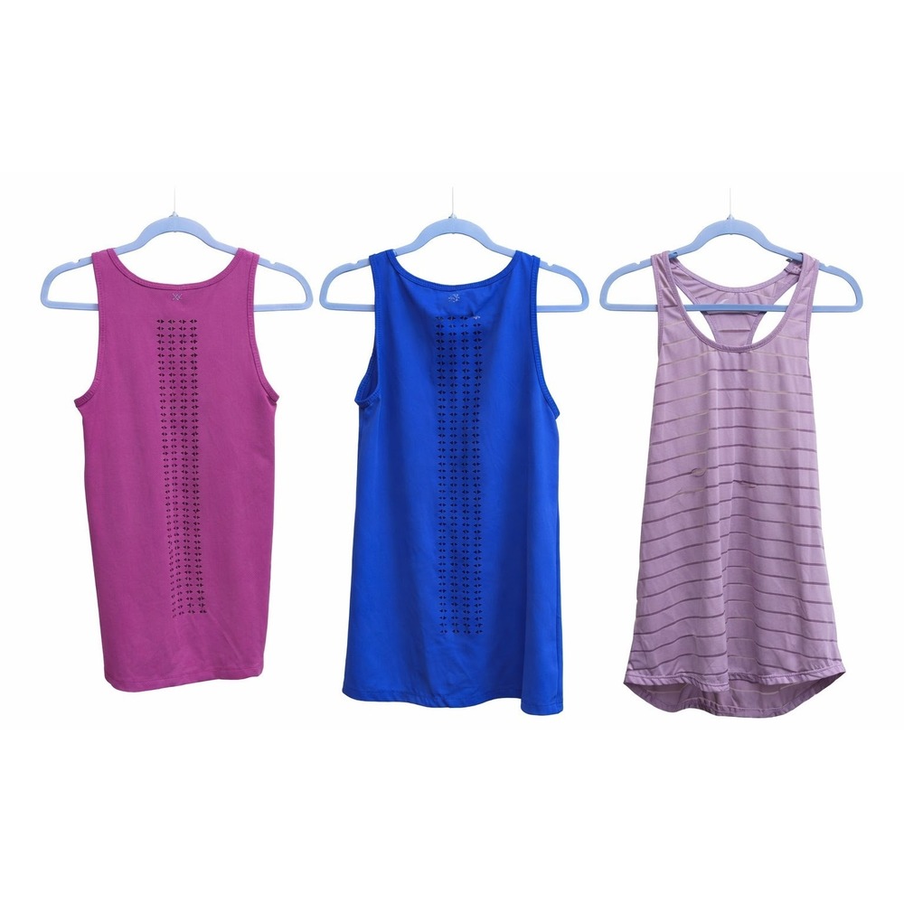 Zyia Active & Vina Workout Tank Top 3 Bundle Set S/M Pink Blue Purple Gym Yoga